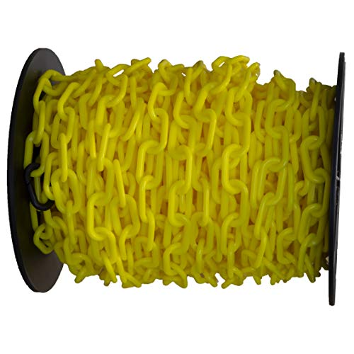 Sr. Chain - 50102 Chain de barreira plástica, 2 de diâmetro, 125 'de comprimento, amarelo