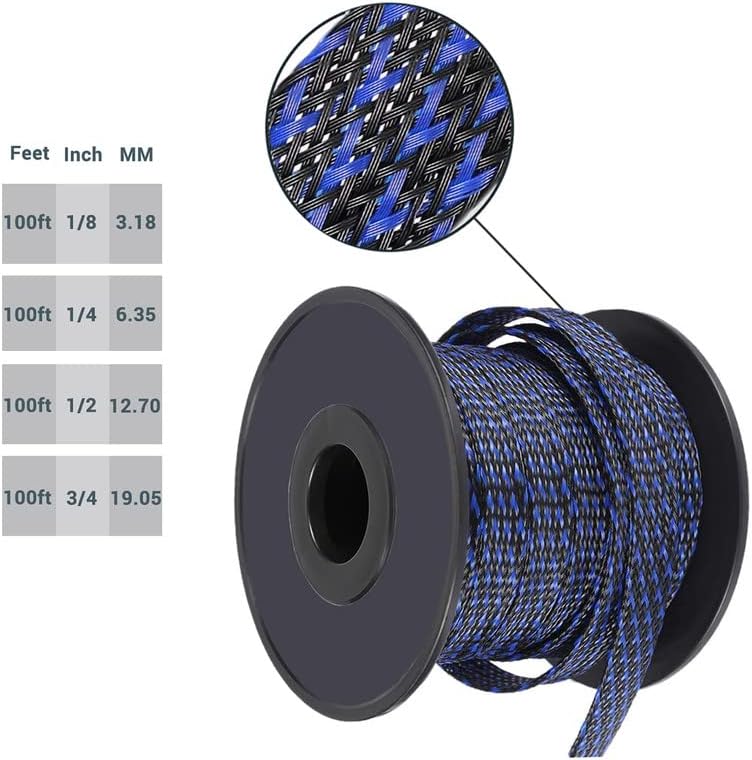100ft-3/4 polegadas Pet expansível de mangas com fio de fio de fio mangas de cabo de cabo automotivo Managem de cabos