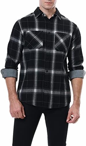 Camisa de manga longa de primavera masculina camisa de camisa casual casual xadrez slim fit slova longa colarinho tops