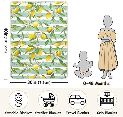 Limão Tree Tree Unissex Pão de bebê fofo para criança cobertor para criança para creche com um cobertor de berço de material espesso e macio para o presente decorativo de viagem