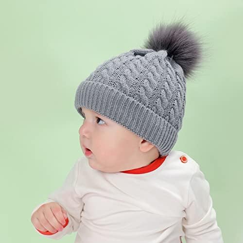 Pom garotas ladeada chapéu crianças criança chapéu de bebê bico de malha de algodão meninos de inverno chapéu de chapéu