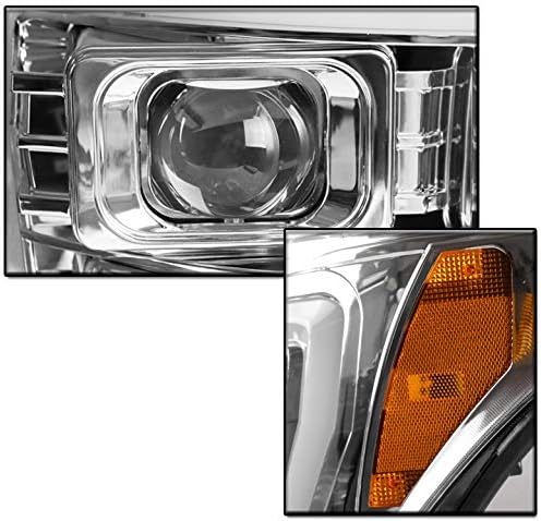 ZMAutoParts LED DRL Chrome Projecor Farol com 6,25 LED branco DRL para 2011- Ford F250 F350 F450 F550 Superduty