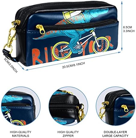 Caixa de lápis de grande capacidade Dinosaur Pattern bolsa de caneta bolsa portátil com alça para a escola adolescente menino