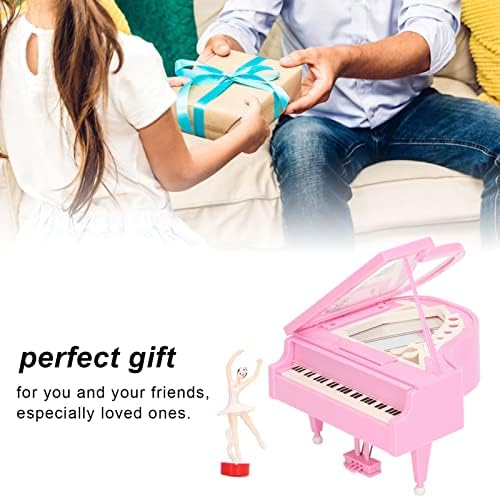 Caixa de música de piano rosa Alomejor Small Ballerina Girl Dancing Pianational Pianoforte Box Box Birthday Gift for Girl