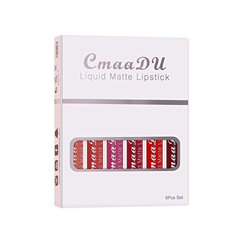 NPKGVia Box Gloss Longa Longa 18 Lipstick Conjunto de cores à prova d'água 6 Lipstick Long Usando batom
