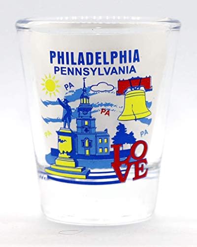 Philadelphia Pennsylvania Atrações Collage Shot Glass