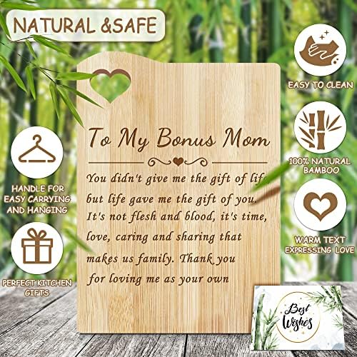 Presentes da mãe bônus ， Bonus Mom Gifts Para o Dia das Mães, Cutting Boards Presente com utensílio, Singular