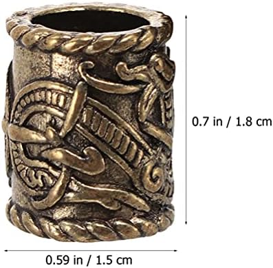 Mobestech 4pcs Viking barba contas de nórdicos antigos vikings runas miçangas de tubo de cabelo jóias prateadas miçangas de colar de