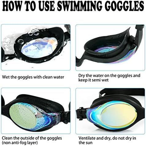 Óculos de natação para crianças ewpjdk - 2 óculos de natação de pacote anti -neblina sem vazamento para crianças de 3 a 15 anos