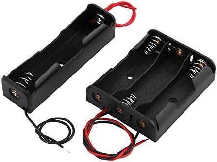 IIVVERR 2 PCS CAIXO DE FIO 1 x 3,7V 18650 3x1.5V AA Caixa de caixa de armazenamento de célula de bateria Back Black (cabo