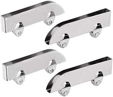 Novo Lon0167 Showcase metal com rodas duplas de vidro eficácia confiável e eficácia deslizante rolo de portas tomado prateado 4pcs