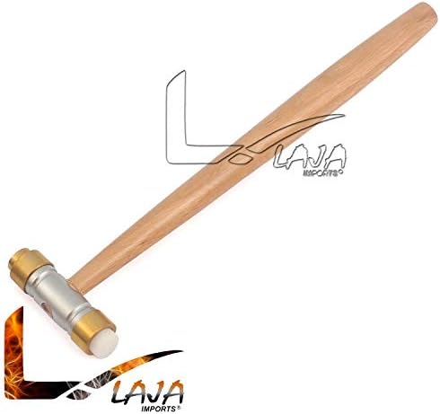Laja Importa Gold Smith Hammer Brass e Nylon Wooden Handle