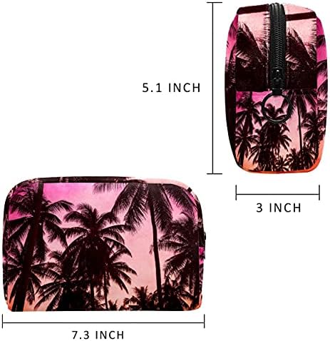 Yuzheng Cosmetic Travel Bag Palm Trees Beach no Sunset Artist Storage Bag Zipper Bolsa Travel Organizador cosmético para