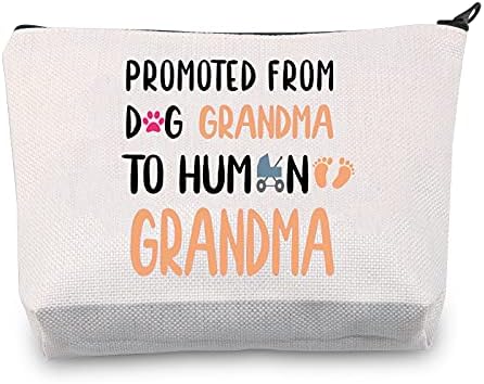 CMNIM New Grandma Bag Anúncio de gravidez cão avó para a avó humana para ser presente de maquiagem bolsa de maquiagem novo