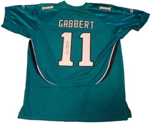 Blaine Gabbert assinou Jacksonville Jaguars Green Jersey com a imagem de prova de Blaine assinando para nós, Jacksonville