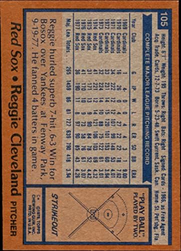 1978 Topps 105 Reggie Cleveland Boston Red Sox NM Red Sox