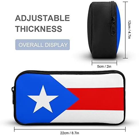 Puerto Rico Flag Case Pen Bag Box Storage Organizador de papelaria bolsa de maquiagem