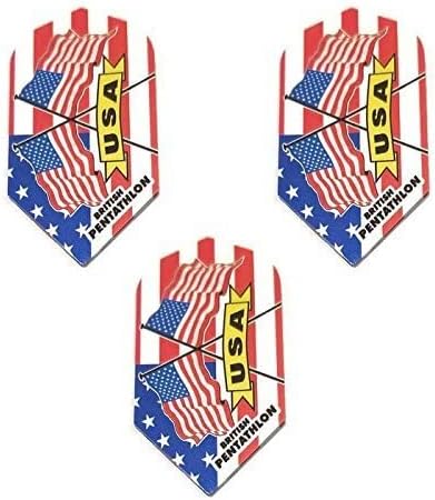 Pentathlon USA American Flag Stars & Stripes America 100 Micron Extra forte Voos de dardo padrão