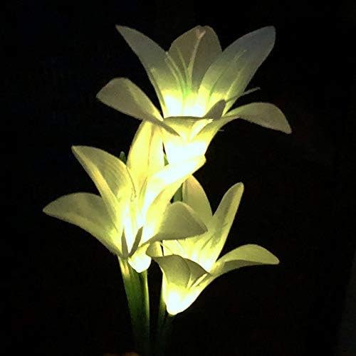 1 PC White Light Light Permo impermeável energia solar Lily Flower Light Garden Yard Lâmpada Landscape Outdoor