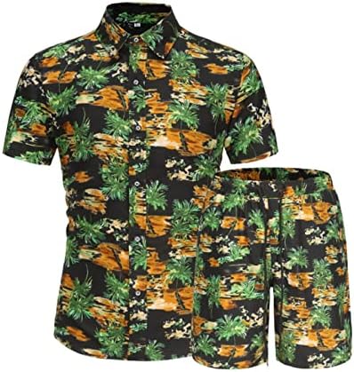 Camisas de natação de verão bmisEgm para homens masculinos de verão lazer Havaí Retro Print Beach Seaside Holiday Short Men Suit