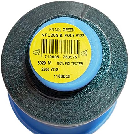 A&E Robison -Anton Machine Borderyer Thread #122 Super Bright Polyester - 40 Peso, 5500 jardas King Spool - Pine Needle Green #NFL20