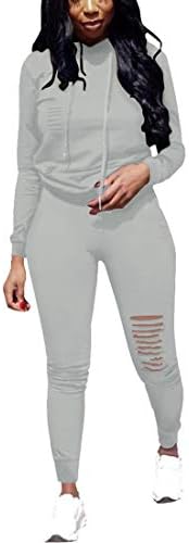 NIMSRUC Feminino de duas peças roupas casuais de manga comprida conjuntos de calça