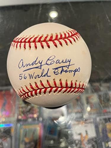 Andy Carey New York Yankees 56 Champs assinou o Baseball Official JSA Mint - bolas de beisebol autografadas