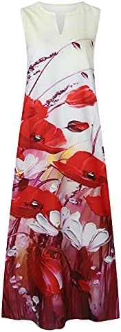 Vestido maxi manguido de verão feminino vestidos casuais longos e florais soltos soltos de roupas de banho de praia confortáveis