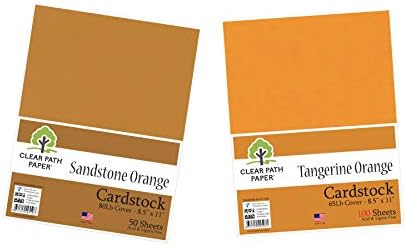 Pacote - 2 itens - cartolina laranja de tangerina - 8,5 x 11 polegadas - 65 lb de tampa/arensto