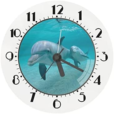 Biyejit fofo golfinhos imprimem despertador educacional para crianças com movimento silencioso, ótimo relógio de aprendizado para
