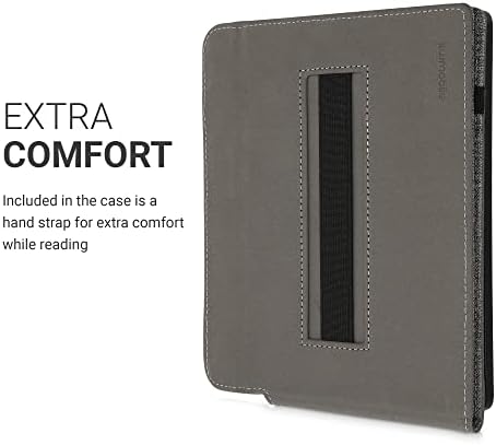 Capa Kwmobile para Kobo Sage - Case E -Reader de tecido com alça de mão embutida e suporte - cinza
