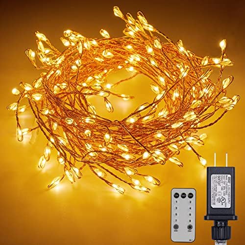 Luzes de fada do cluster com luzes de cordas de cordas de fogueira de 10 pés de 10feet, luzes de fogo de cobre à prova