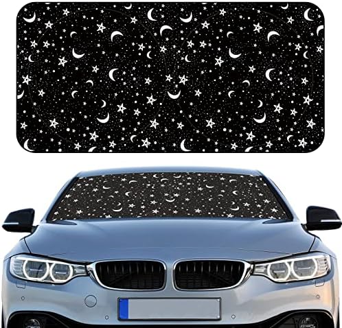 Woanger Moon estrelas de pára -brisa impressa Sun Shade dobrável Carreira capa da janela da janela automática Peças