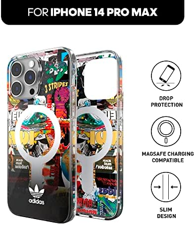 Case Adidas projetada para iPhone 14 Pro Max | Proteção à prova de choque | Carregamento sem fio e Magsafe Compatível