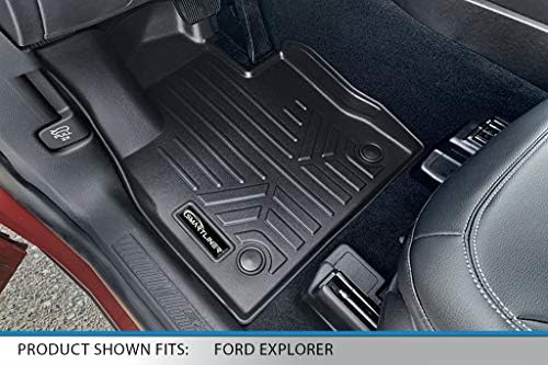 Smartliner Custom Floor Mats 3 linhas Definir preto compatível com 2020-2023 compatível com o Ford Explorer se encaixa