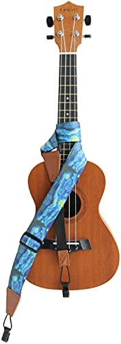 Ukulele Strap No Drill, Starry Night Pattern Padrão Tecido UKElele Strap Ombro Com clipe de ganchos Double J, fácil de usar, ajustável