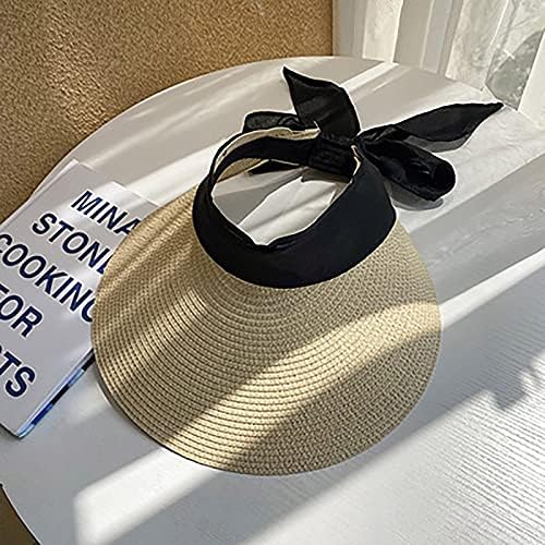 Chapéus de palha para mulheres vastas de férias chapéu de praia feminino verão sol -chapéu de sol meninas protetora solar