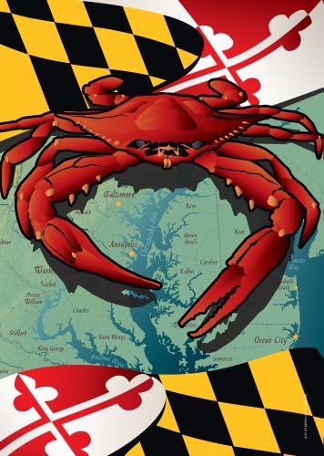 Citizen Pride Maryland Red Crab Baresse House Flag de Joe Barsin, 28x40