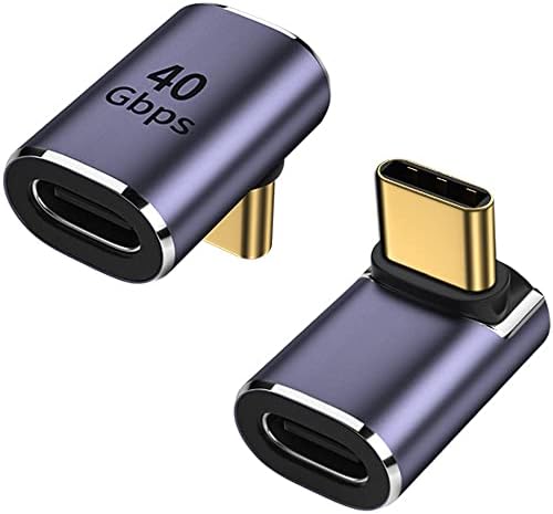 Auvipal de 90 graus ângulo reto USB C masculino para USB C Adaptador feminino, extensor do adaptador USB tipo C Tipo