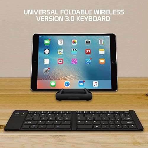 Funciona da Celllet Ultra Slim Folding Wireless Bluetooth Keyboard Compatível com o Blu Star 4.5 Design Edition com Holdrestand