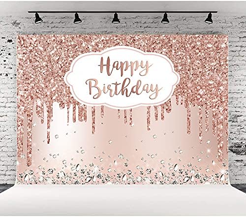 Lofaris Rose Golden Birthday Birthday Party Beddrop Glitter Diamonds Feliz aniversário Background Girls Sweet 16 18th