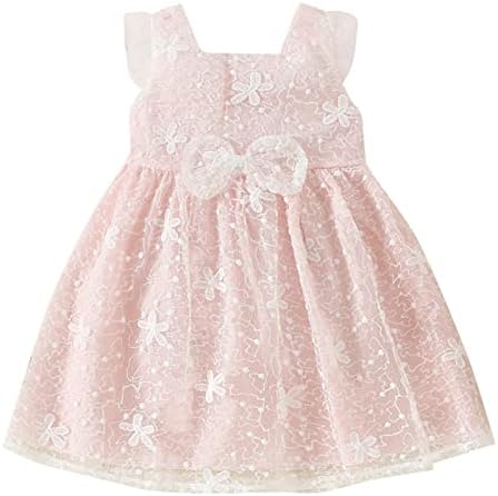 Vestido Kagayd para meninas para crianças pequenas garotas de meninas mangas mangas tule bowknot tule bufos vestido