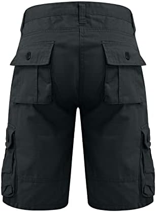 Calça de carga masculina ao ar livre calças casuais soltas de bolso sólido shorts de cores sólidas homens