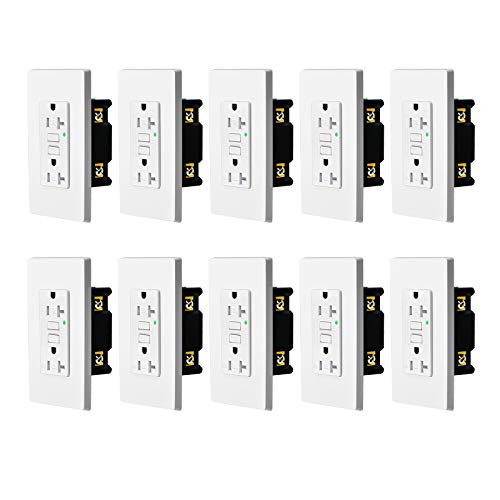 Auto-teste GFCI Outlet 20 amp 10 pacote, Superink Safe GFCI Receptáculo, ETL listado, resistente a adulteração, uso interno