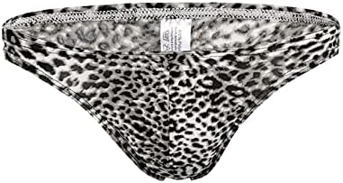 Briefas de impressão de leopardo masculino Sexy Bikini Mesh Borda de calcinha respirável Male Supersoft Microfiber Comfort