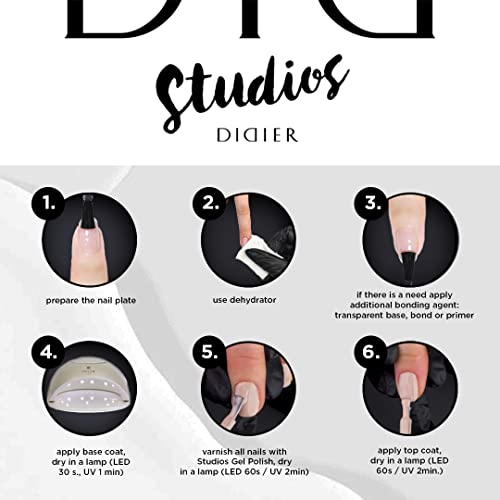 Didier Lab - Studios Gel Polish Belle de Jour - Produtos profissionais de pedicure - Rich Pigment for Complete Unhas Cobertura - Flawless Shine - Adequado para iniciantes - Lâmpada UV - Presente para Mulheres
