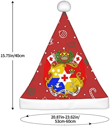 Brasão de braços de Tonga Funny Adults Plexusha Papai Noel Chapéu de Natal para Mulheres e Homens de Holida de Natal de Natal