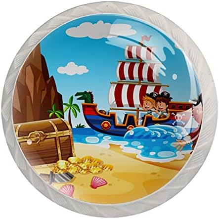 Feliz pirata e Kids4-Pack Crystal Glass Cabinet Knobsknobs para armários de cozinha 1.18 '