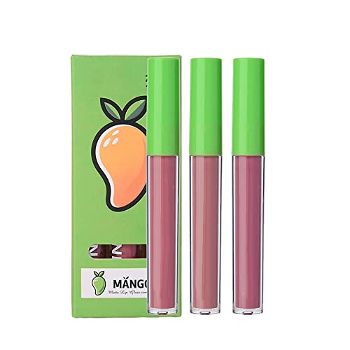 Lip Gloss Kids for Girls 4 Fruit Lip Slike Conjunto 3 Peças Glato Líquido Lip Impermea