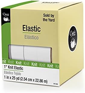 DRITZ Knit Elastic 1inx25yd 1ct noção, 1 polegada por 25 jardas, branco